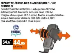Autobacs Support téléphone avec chargeur sans fil 10w certifié qi offre
