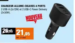 Autobacs Chargeur allume-cigares 4 ports offre