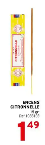 Trafic Encens citronnelle offre