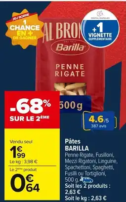 Carrefour Market BARILLA Pâtes offre