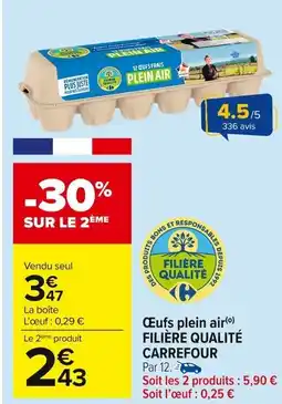 Carrefour Market FILIÈRE QUALITÉ CARREFOUR Œufs plein air offre