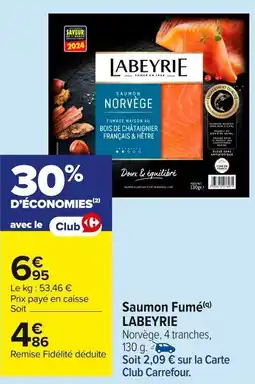 Carrefour Market LABEYRIE Saumon fumé offre