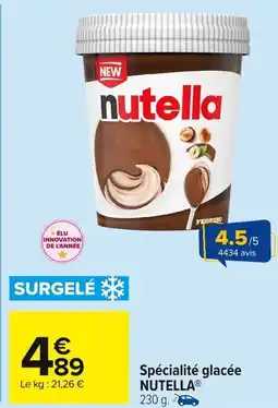 Carrefour Market NUTELLA Spécialité glacée offre