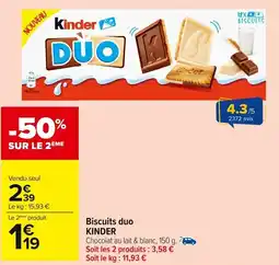 Carrefour Market KINDER Biscuits duo offre