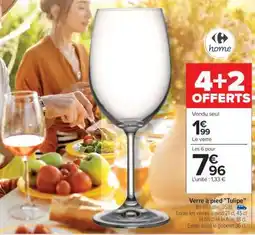 Carrefour Verre à pied 'Tulipe' offre