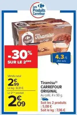 Carrefour Market Tiramisu Carrefour Original offre