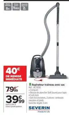 Carrefour Aspirateur traîneau avec sac offre