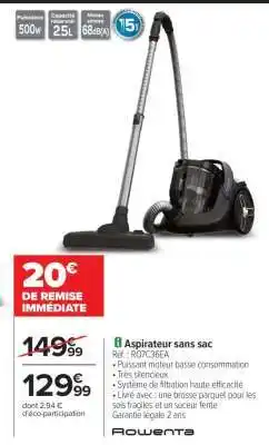 Carrefour Aspirateur sans sac offre
