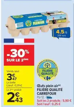 Carrefour Market Œufs plein air FILIÈRE QUALITÉ CARREFOUR offre