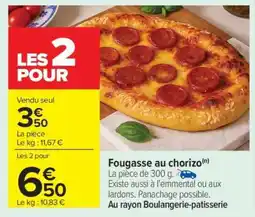 Carrefour Fougasse au chorizo offre