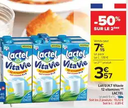 Carrefour Lait U.H.T Vitavie 12 vitamines offre