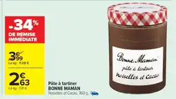 Carrefour Pâte à tartiner Bonne Maman offre