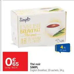 Carrefour Thé noir SIMPL offre