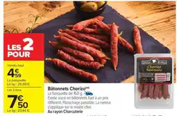 Carrefour Bâtonnets Chorizo offre