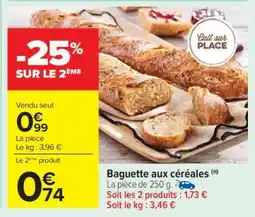 Carrefour Baguette aux céréales offre