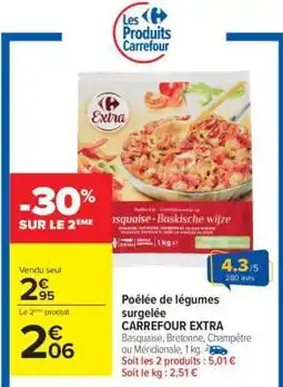 Carrefour Poêlée de légumes surgelée CARREFOUR EXTRA offre