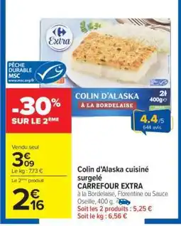 Carrefour Colin d'Alaska cuisiné surgelé CARREFOUR EXTRA offre