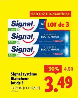Lidl Signal système Blancheur lot de 3 offre
