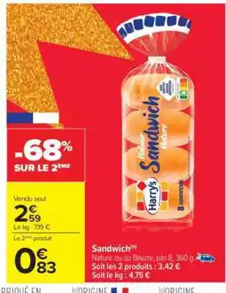 Carrefour Sandwich offre