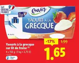 Lidl Yaourts à la grecque sur lit de fraise offre