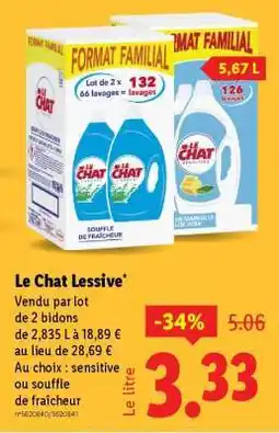 Lidl Le Chat lessive offre