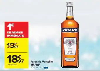 Carrefour Pastis de Marseille 'Ricard' offre