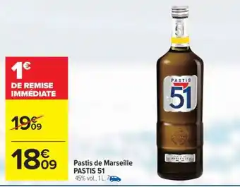 Carrefour Pastis de Marseille PASTIS 51 offre