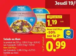 Lidl Salade au thon offre