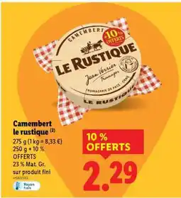 Lidl Camembert Le Rustique offre
