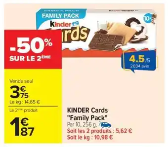 Carrefour KINDER Cards Family Pack offre