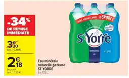 Carrefour Eau Minérale Naturelle Gazeuse St Yorre offre