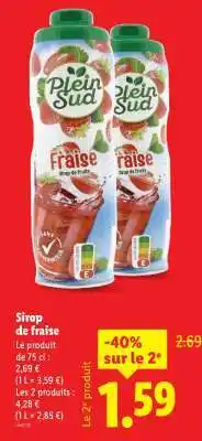Lidl Sirop de fraise offre