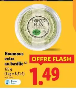 Lidl Houmous extra au basilic offre