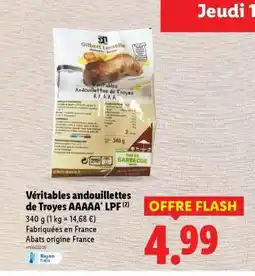 Lidl Véritables andouillettes de Troyes AAAAA* LPF offre