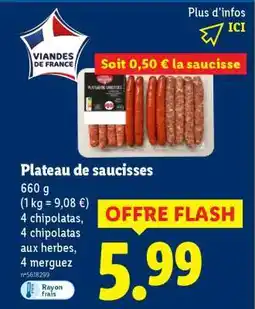 Lidl Plateau de saucisses offre