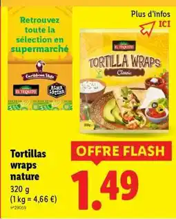 Lidl Tortillas wraps nature offre