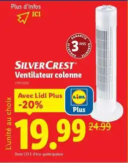 Lidl SilverCrest Ventilateur colonne offre