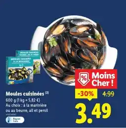 Lidl Moules cuisinées offre
