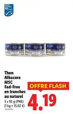 Lidl Thon Albacore MSC offre