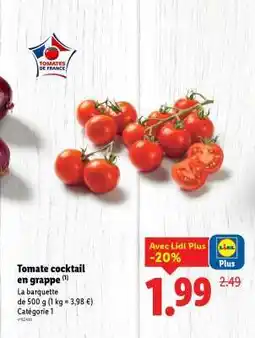 Lidl TOMATE COCKTAIL EN GRAPPE offre