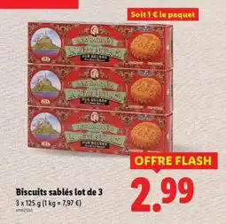 Lidl Biscuits sablés lot de 3 offre