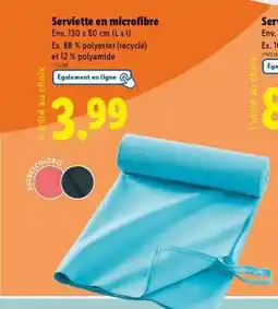 Lidl Serviette en microfibre offre