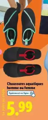 Lidl Chaussures aquatiques homme ou femme offre
