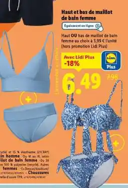 Lidl Haut et bas de maillot de bain femme offre