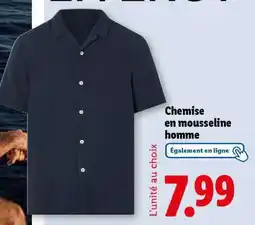 Lidl Chemise en mousseline homme offre