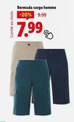 Lidl Bermuda cargo homme offre