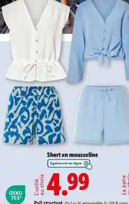 Lidl Short en mousseline offre