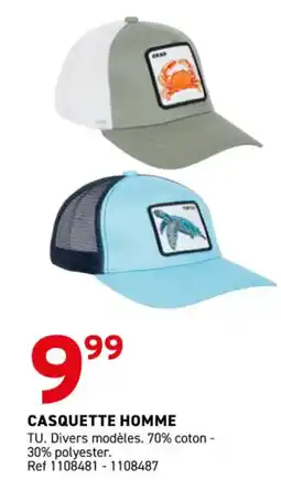 Trafic Casquette homme offre