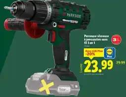 Lidl Perceuse visseuse à percussion sans fil 3 en 1 offre