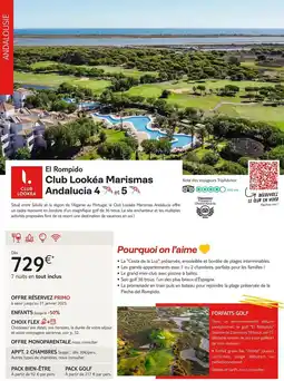 TUI Club lookéa marismas andalucia 4 et 5 offre